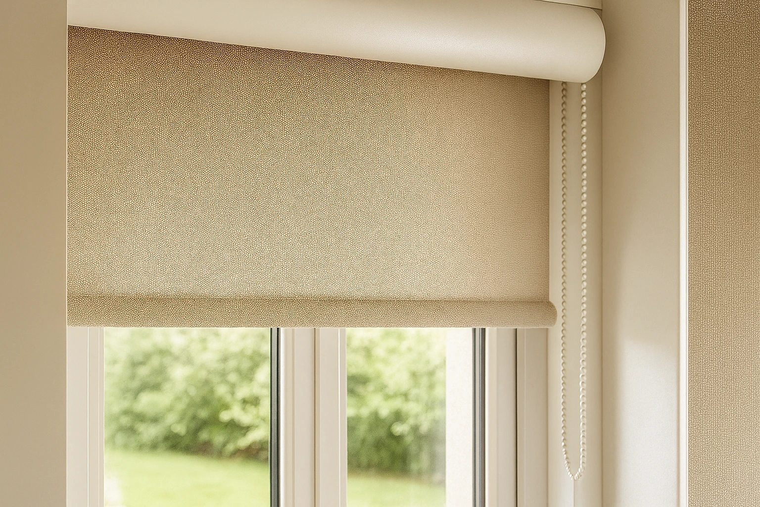 close-up of premium fabric roller blinds