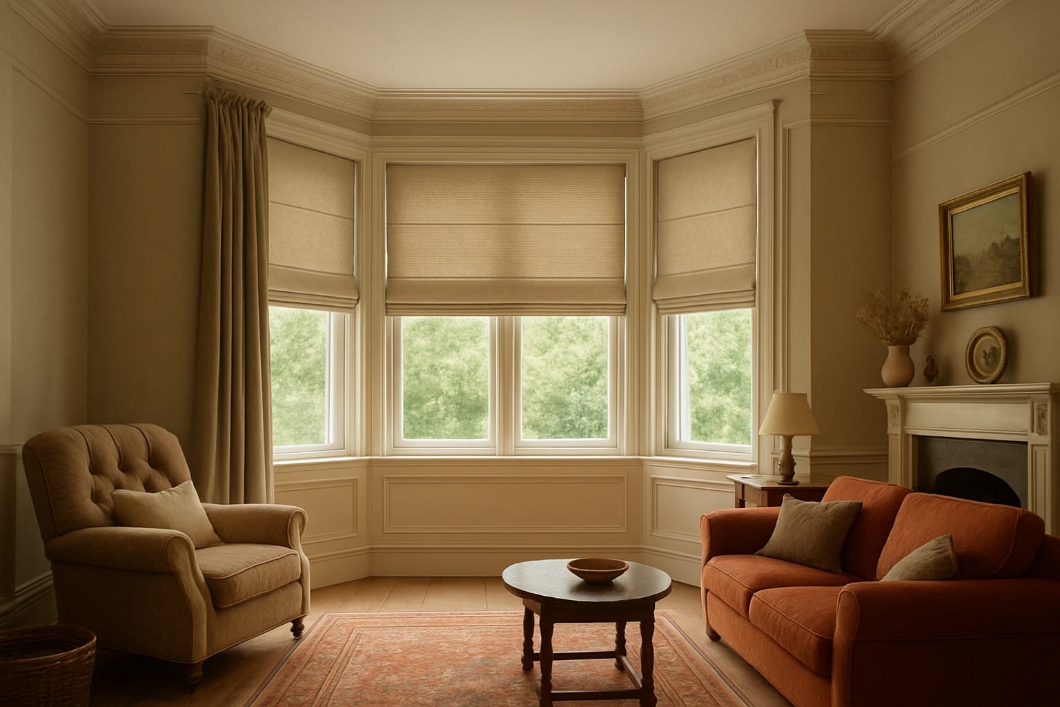 Perfectly fitted made-to-measure Roman blinds