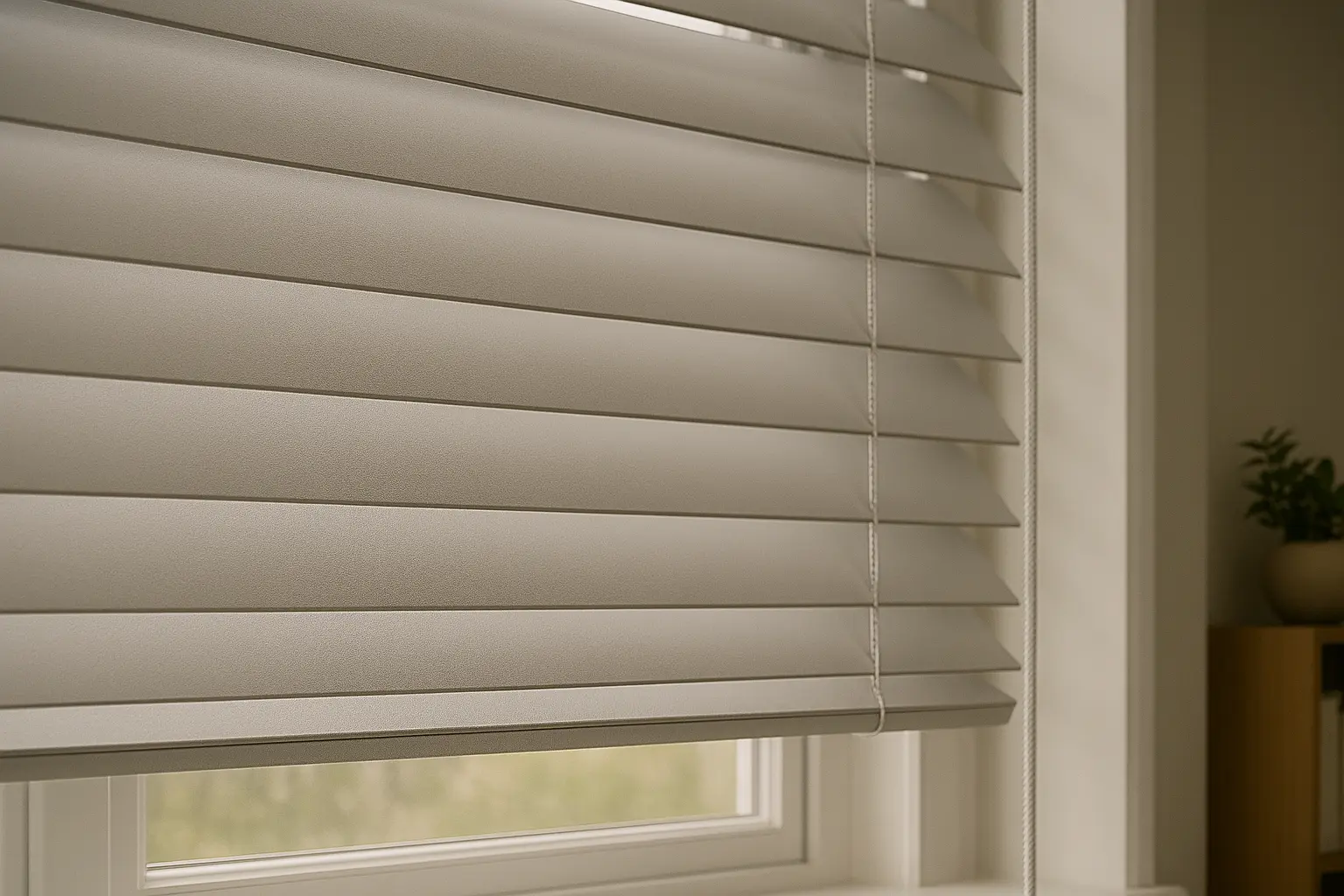 Close-up of Venetian blind slat adjustment Close-up of Venetian blind slat adjustment