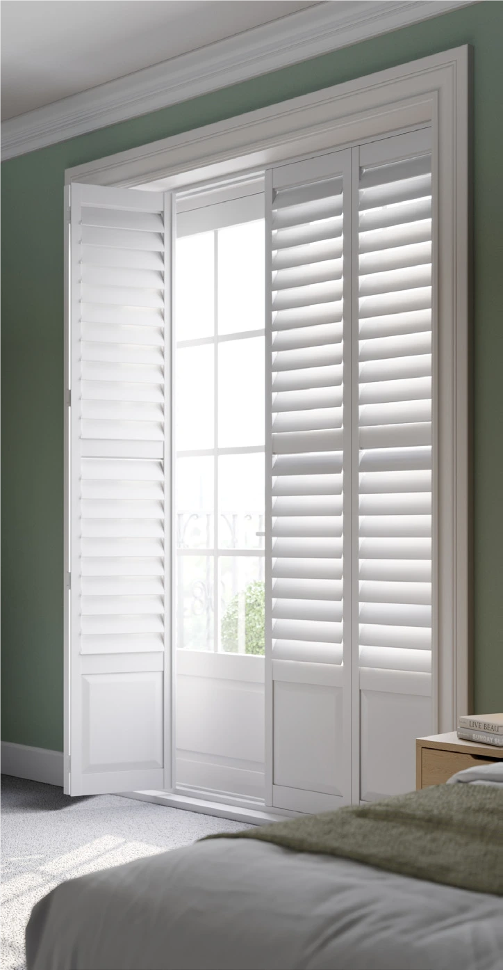 Paulownia, Vivid White, Combination Shutter. Paulownia, Vivid White, Combination Shutter.