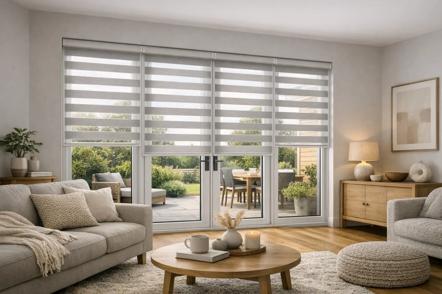 Made-to-measure window blinds installed in a Woolpit home