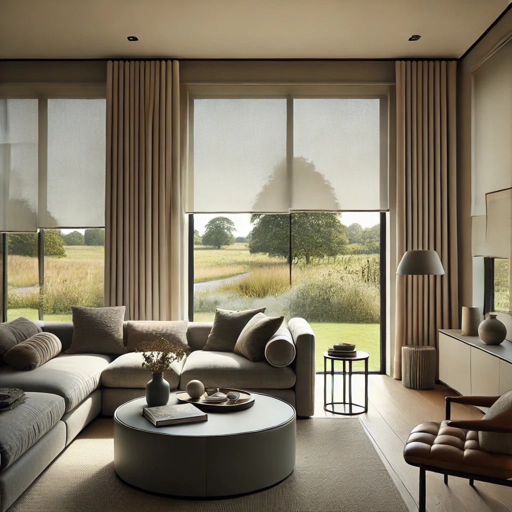 Made-to-measure window blinds installed in a Woolpit home