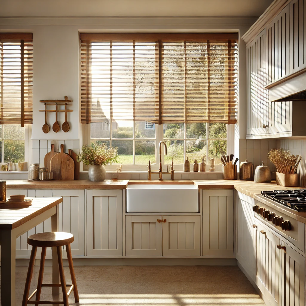 Made-to-measure window blinds installed in a Woolpit home